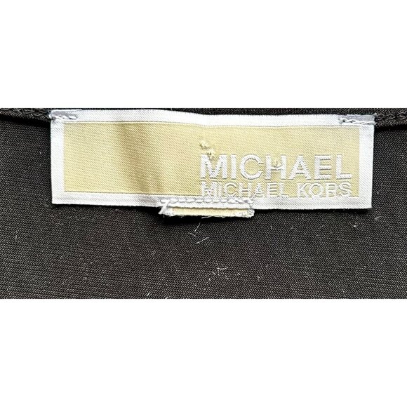 Michael Kors Blk Grunge Glam Elevated Casual Cold Shoulder Cutout Sleeve Top XL - Picture 6 of 8